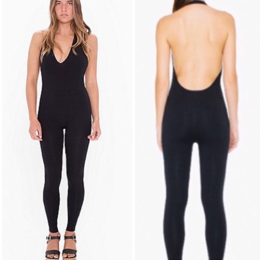 American Apparel Black Catsuit Bodysuit